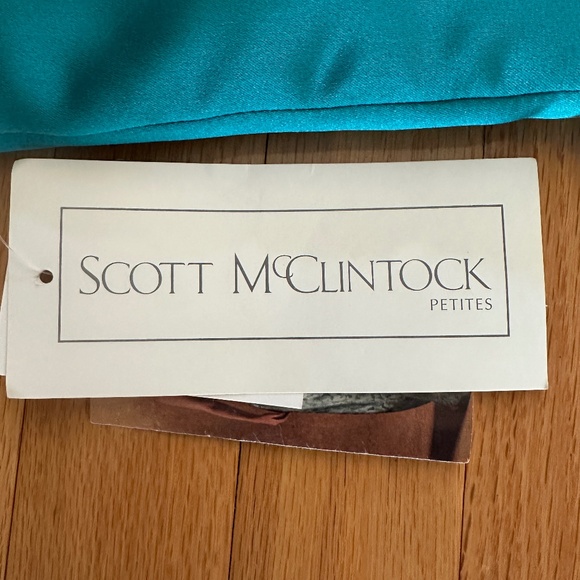NWT Scott McClintock Petites Vintage Formal Gown Prom Dress Size 6 Turquoise - Picture 4 of 13